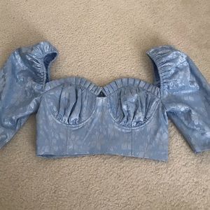 Boohoo ruffle crop top